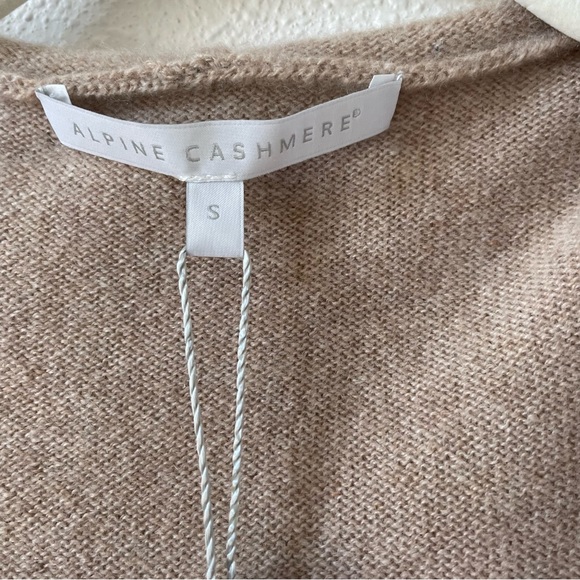 Alpine Cashmere Casual Hoodie Oatmeal Size Small Luxury Minimalist Neutral - Picture 3 of 7